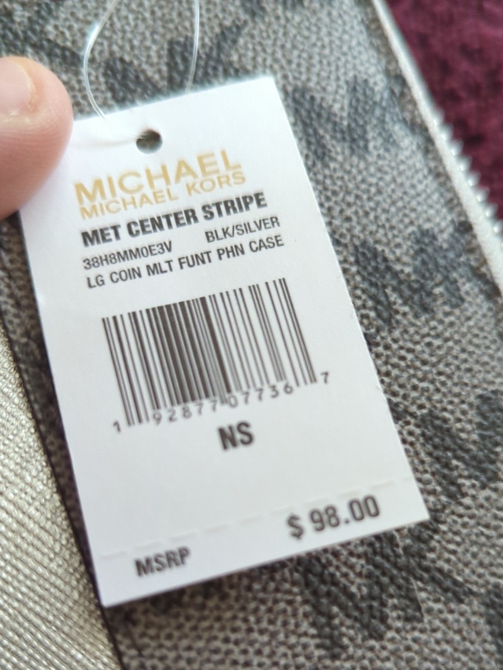 Michael Kors Gray and Silver MK Zip Wristlet New With Tags... - Picture 8 of 12